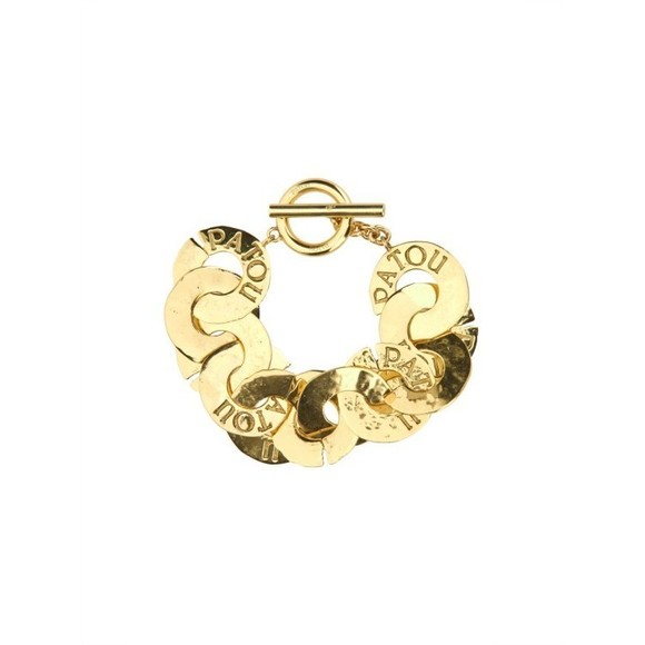 Patou Gold Interlocking Links Bracelet With Engraved Logo -...